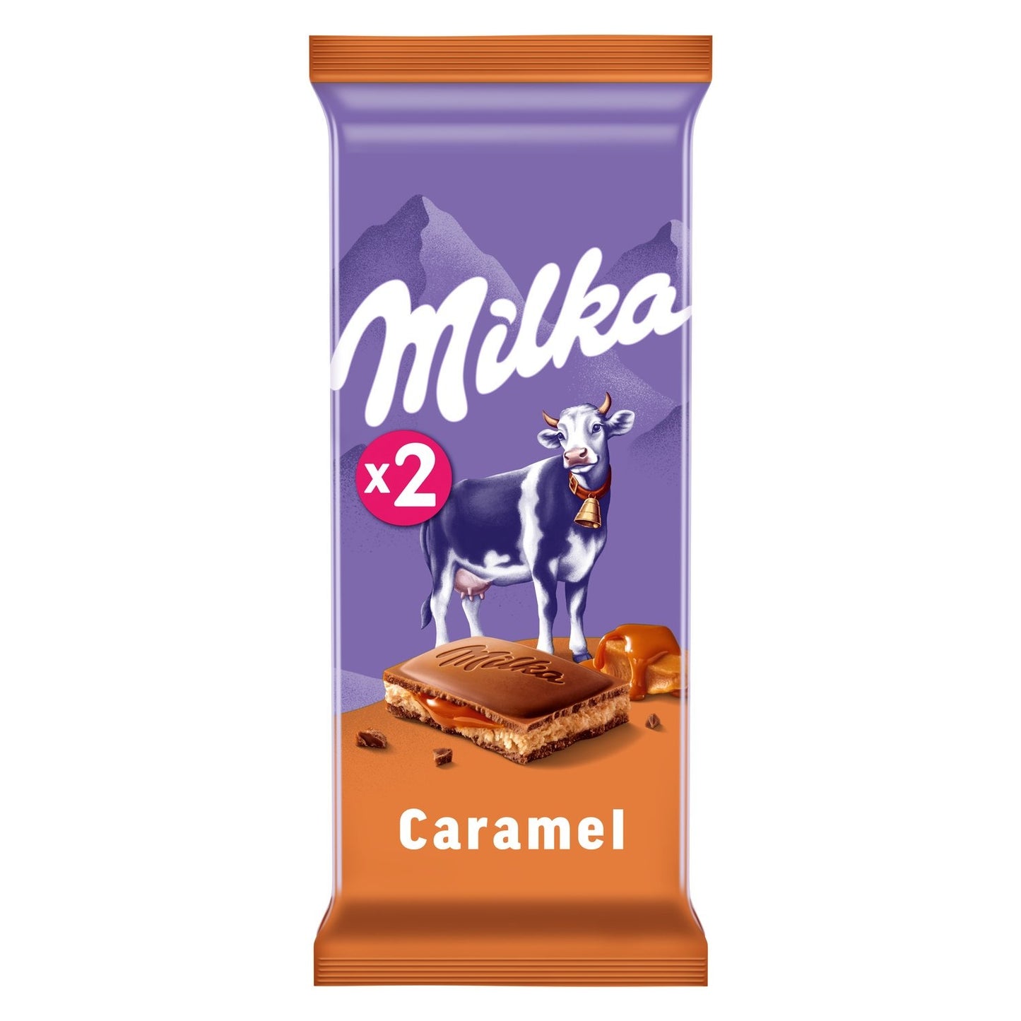 Tablette de Chocolat au Lait Fourré à la Crème et au Caramel MILKA