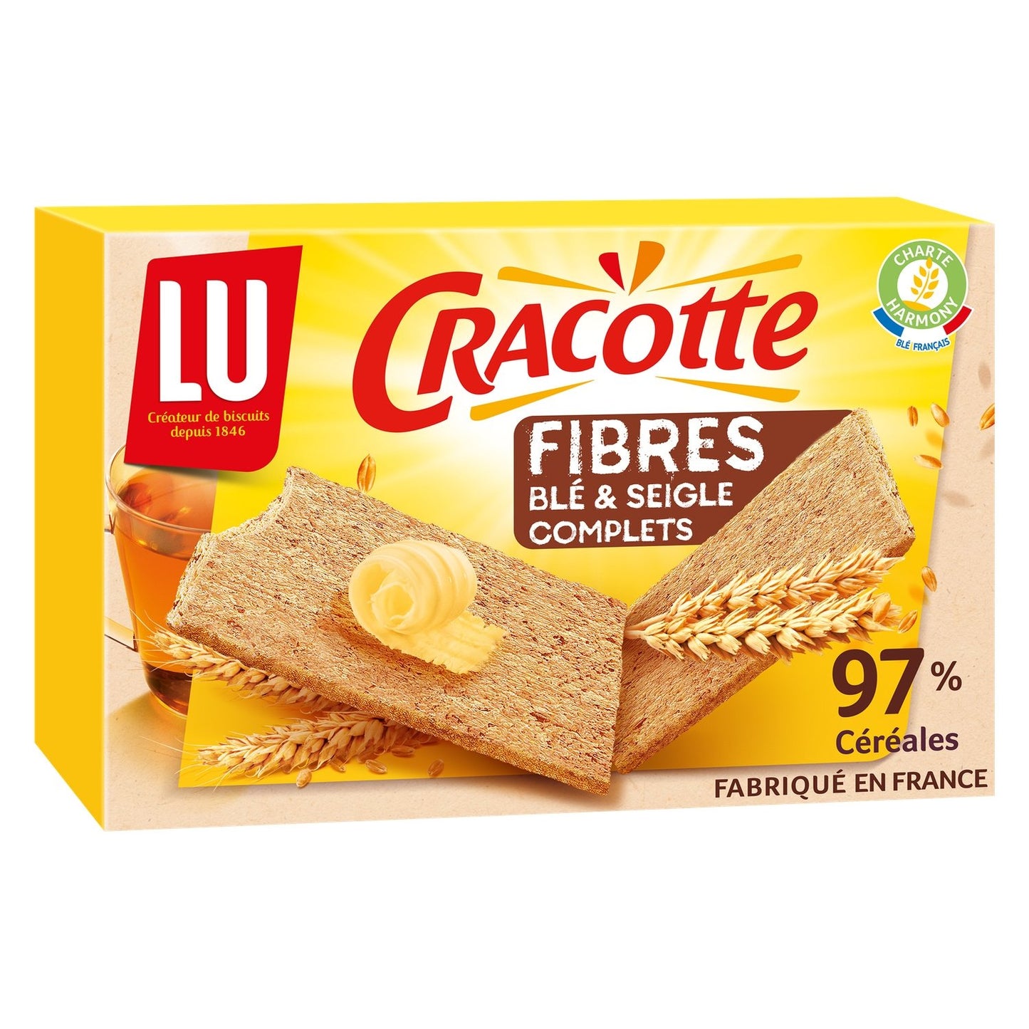 Biscottes Fibres Blé et Seigle Cracotte LU La boîte de 250 g