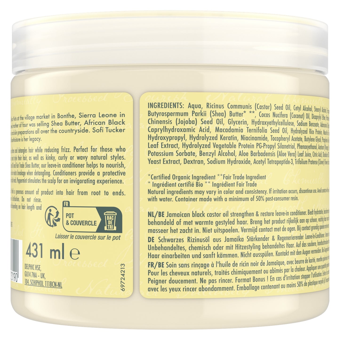 SHEA MOISTURE Jamaican Black Castor Oil Restrukturierende, entwirrende Haarpflege