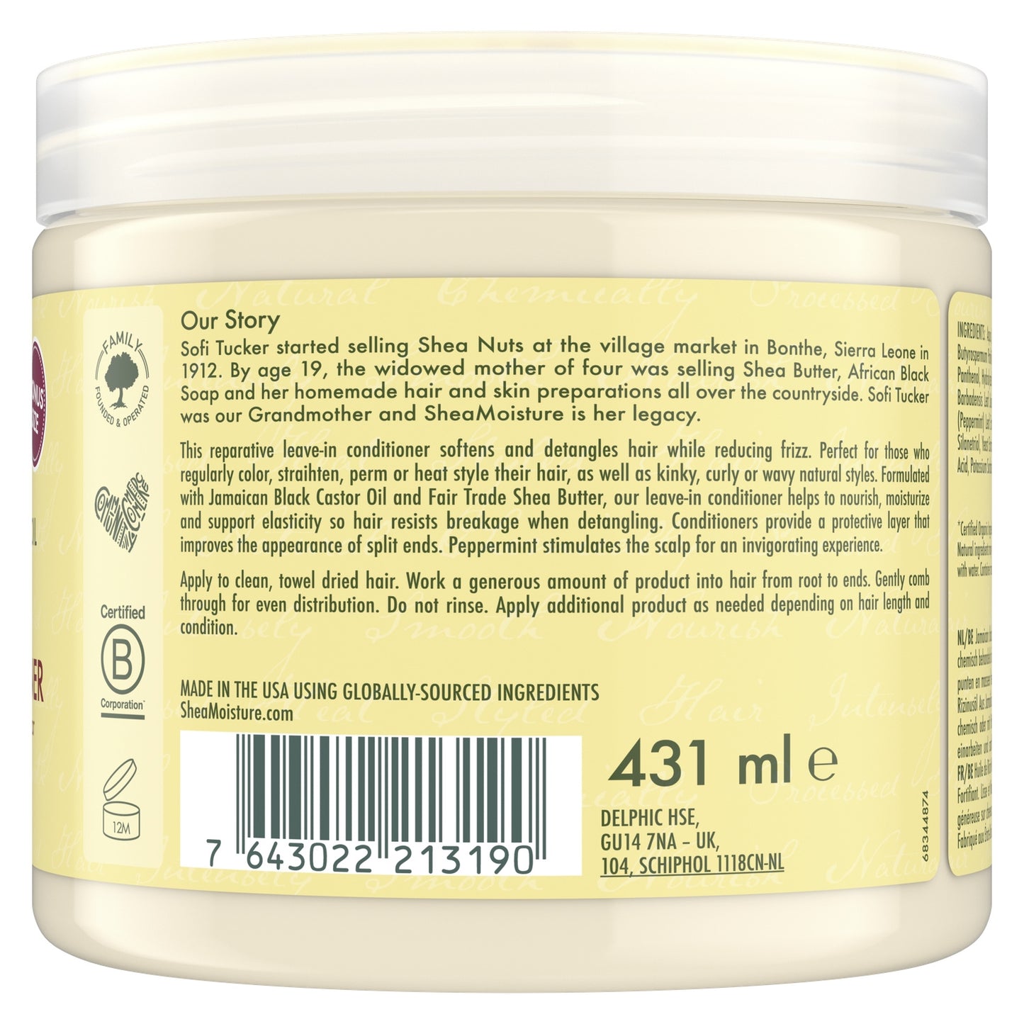 SHEA MOISTURE Jamaican Black Castor Oil Restrukturierende, entwirrende Haarpflege