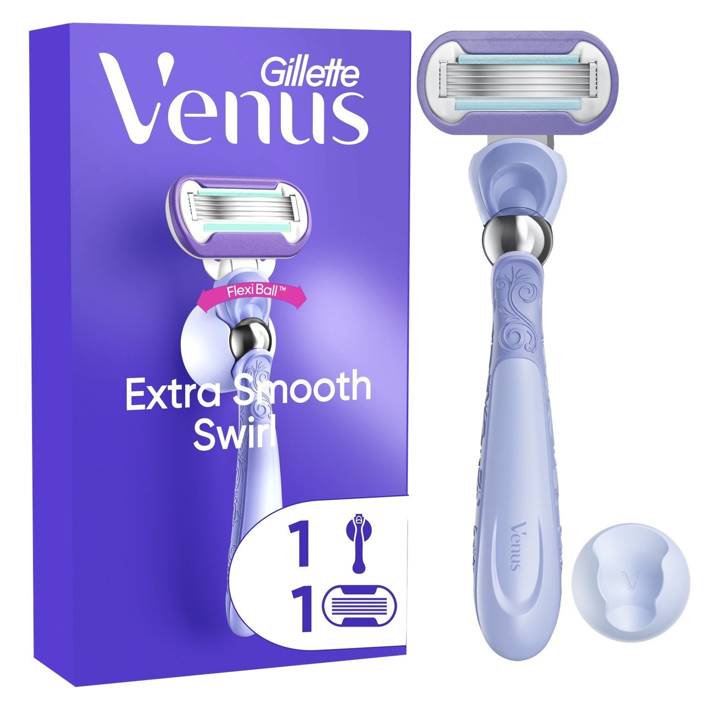 Rasoir Extra Smooth Swirl pour Femme GILLETTE le paquet 1 rasoir + 1 recharge de lame