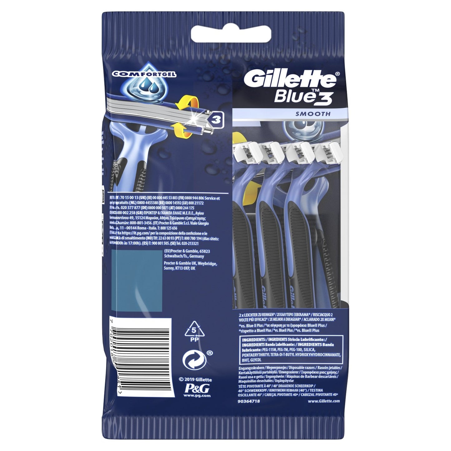 Gillette Blue 3 Smooth X8 Disposable Razor
