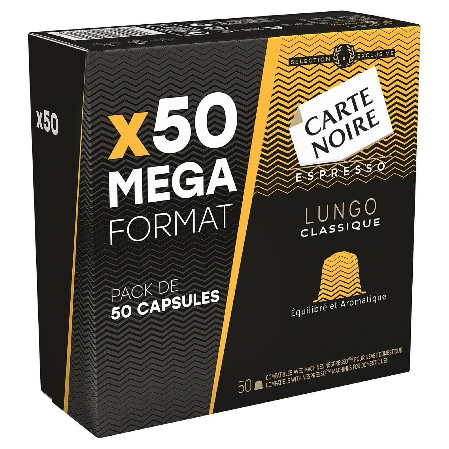 Coffee Capsules Compatible with Nespresso Espresso Lungo Classic BLACK CARD