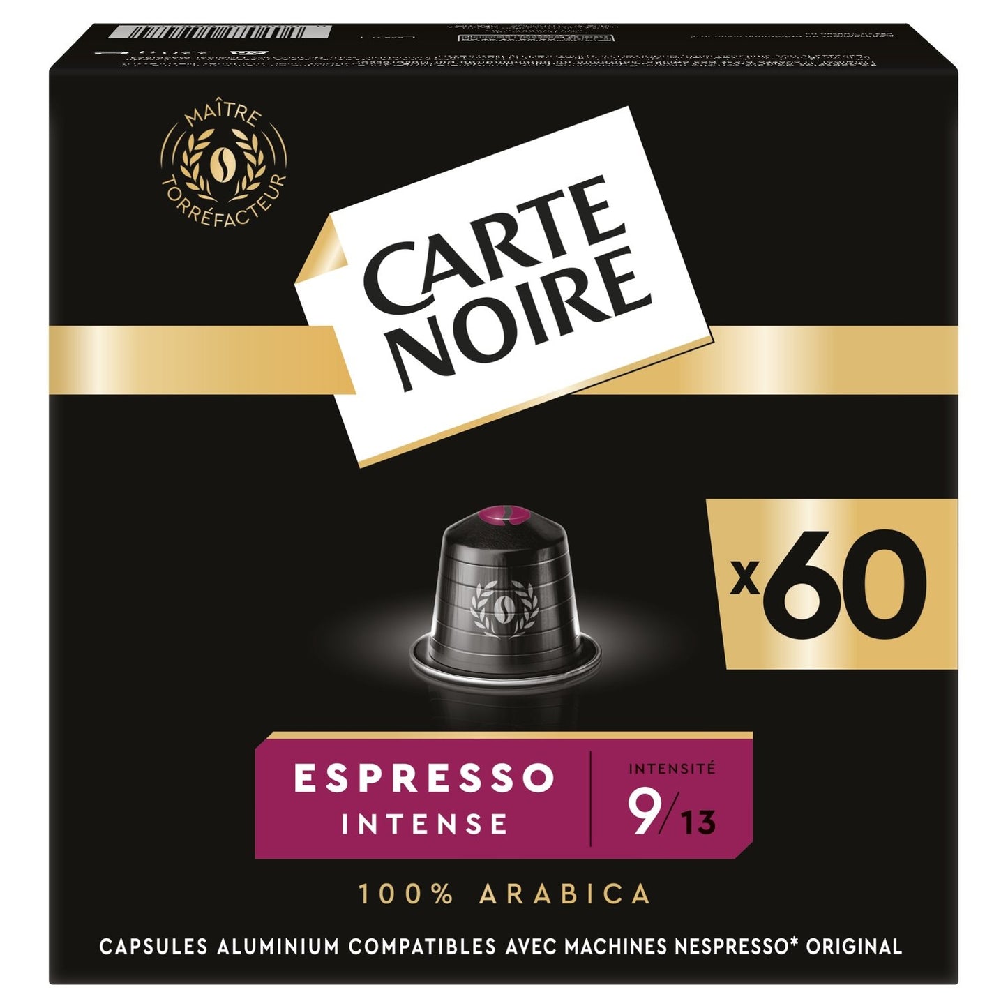 Café Capsules Espresso Intensité 9 Compatible Nespresso CARTE NOIRE