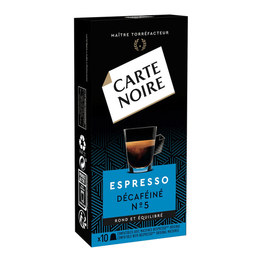 Coffee Capsules Compatible with Nespresso Espresso Decaffeinated CARTE NOIRE