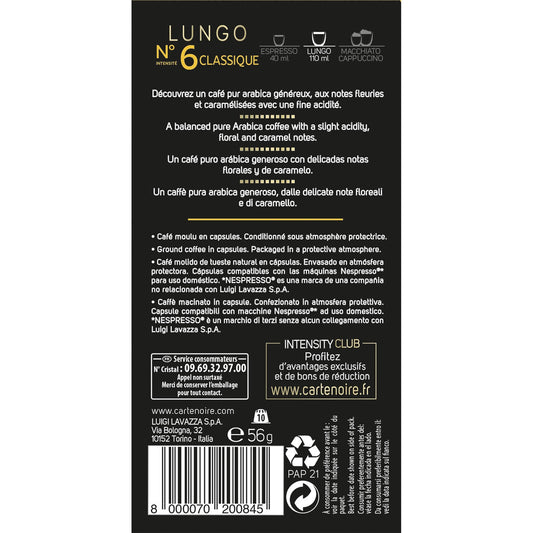 Nespresso Lungo N°8 Compatible Coffee Capsules BLACK CARD