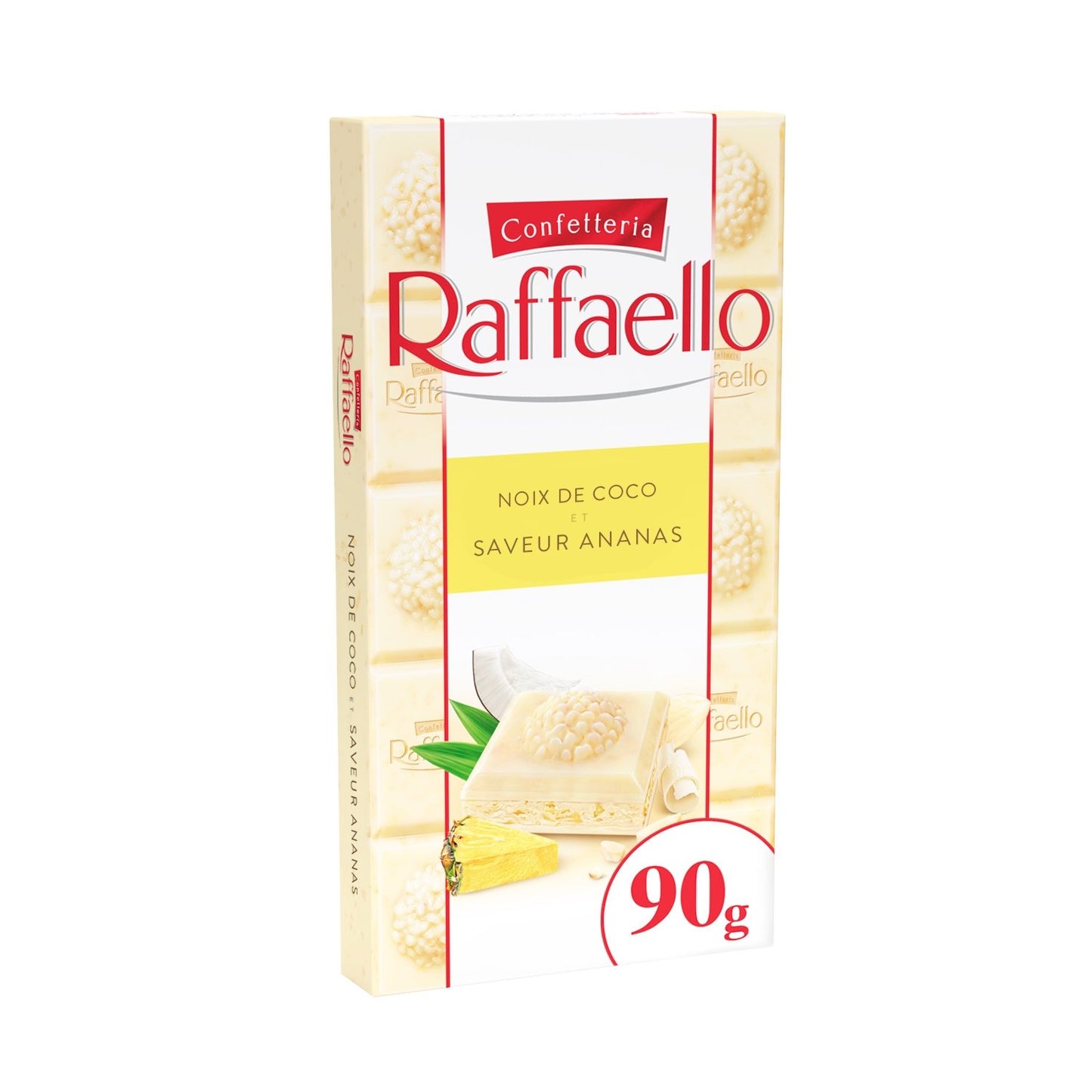 Tablette de Chocolat Blanc Raffaello Noix de Coco et Ananas RAFFAELLO la tablette de 90g