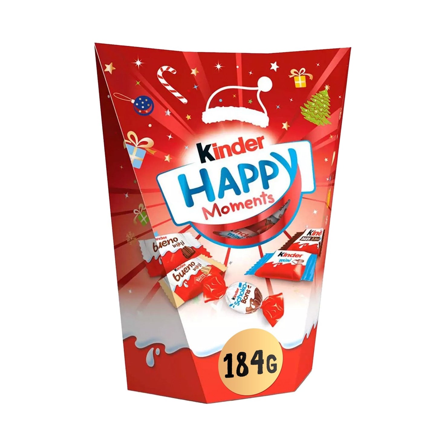 Assortiment de Chocolats Lait KINDER HAPPY MOMENTS - Gamme de Noël 2025 le sachet de 184g