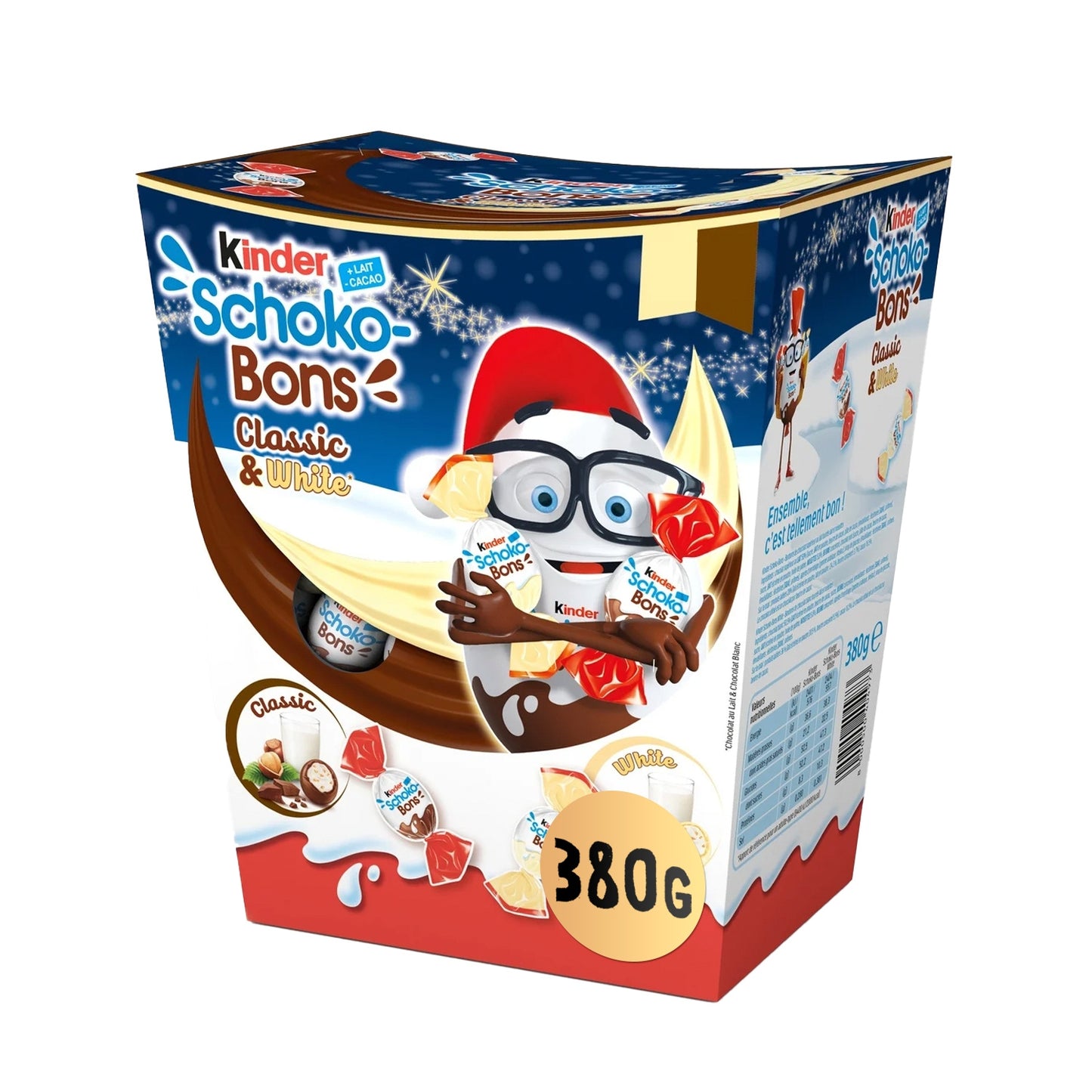 Assortiment de Bonbons au Chocolat Blanc et Lait Fourrés Lait et Noisettes KINDER SCHOKOBONS