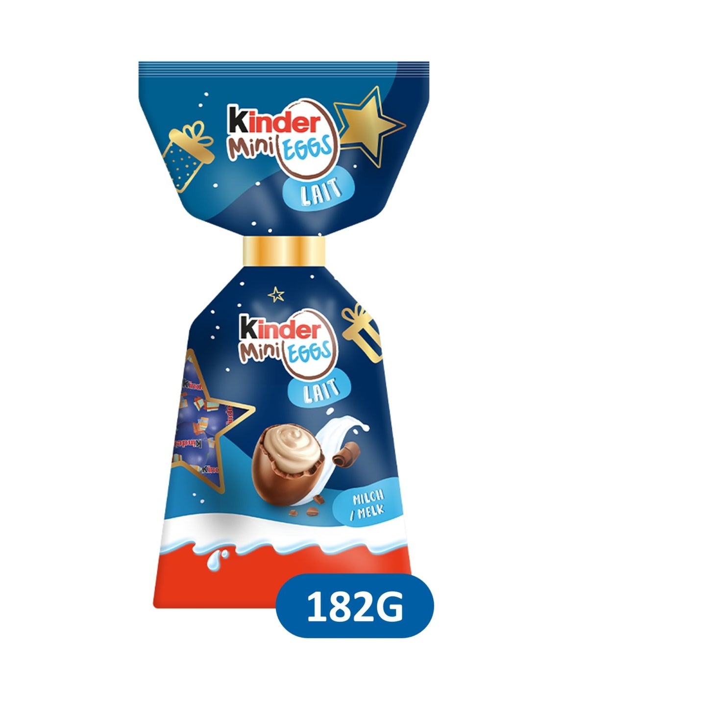 Bouchées de Chocolat Lait KINDER MINI EGGS - Gamme de Noël 2025 le paquet de 182g