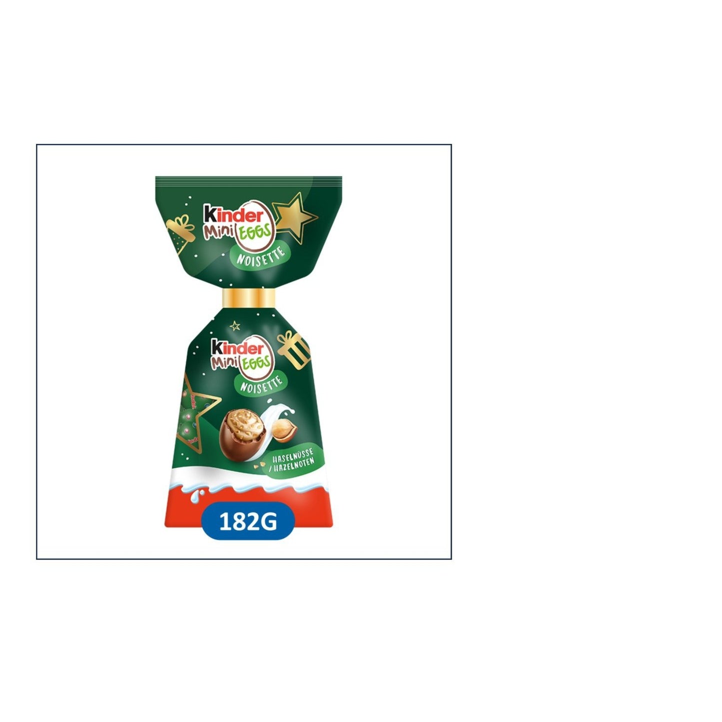 Bouchées de Chocolat Lait et Noisette KINDER MINI EGGS - Gamme de Noël 2025 le sachet de 182g