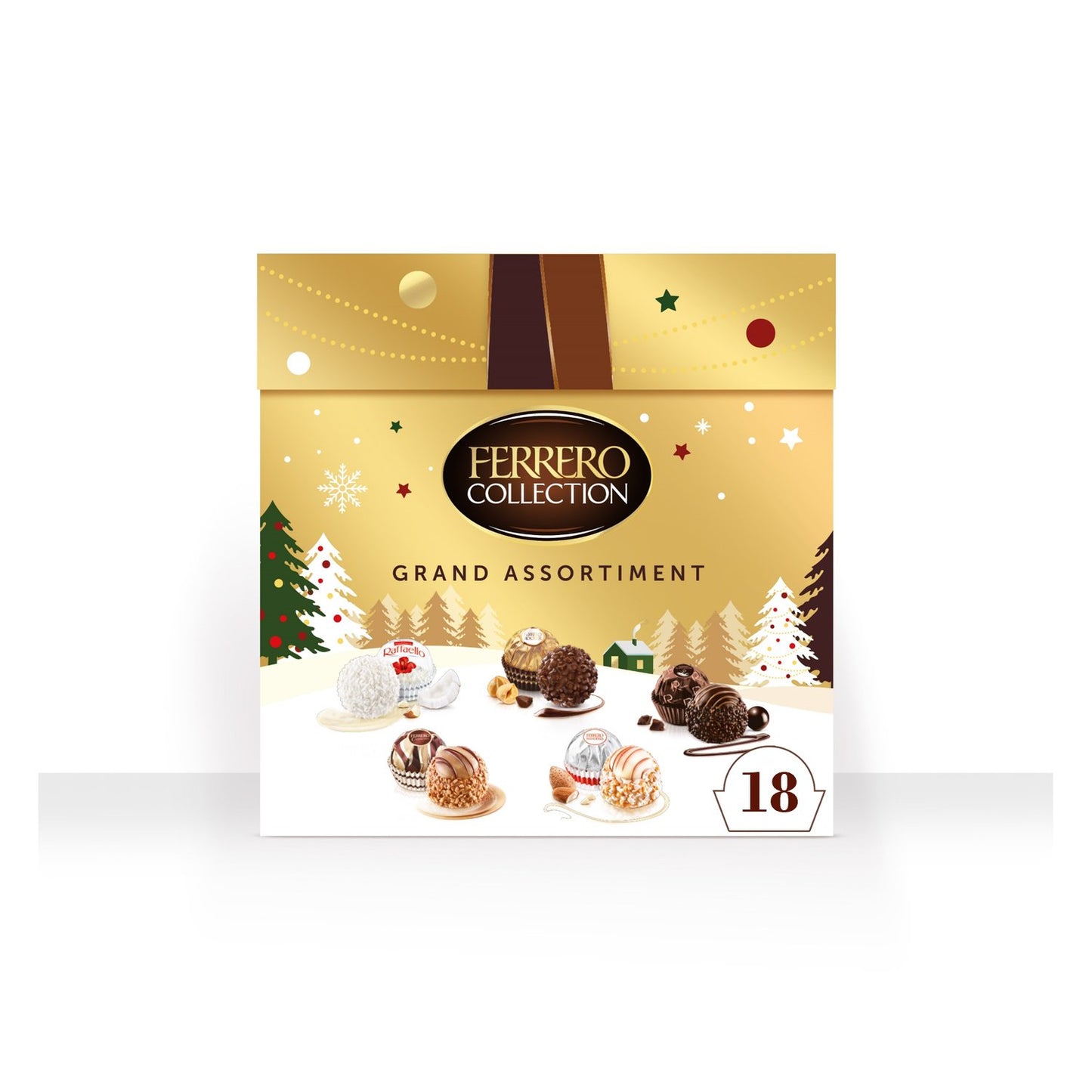 Assortiment de Chocolats Lait, Noix de coco, Cappuccino, Amandes et Rond Noir FERRERO COLLECTION - Gamme de Noël 2025 la boite de 185g