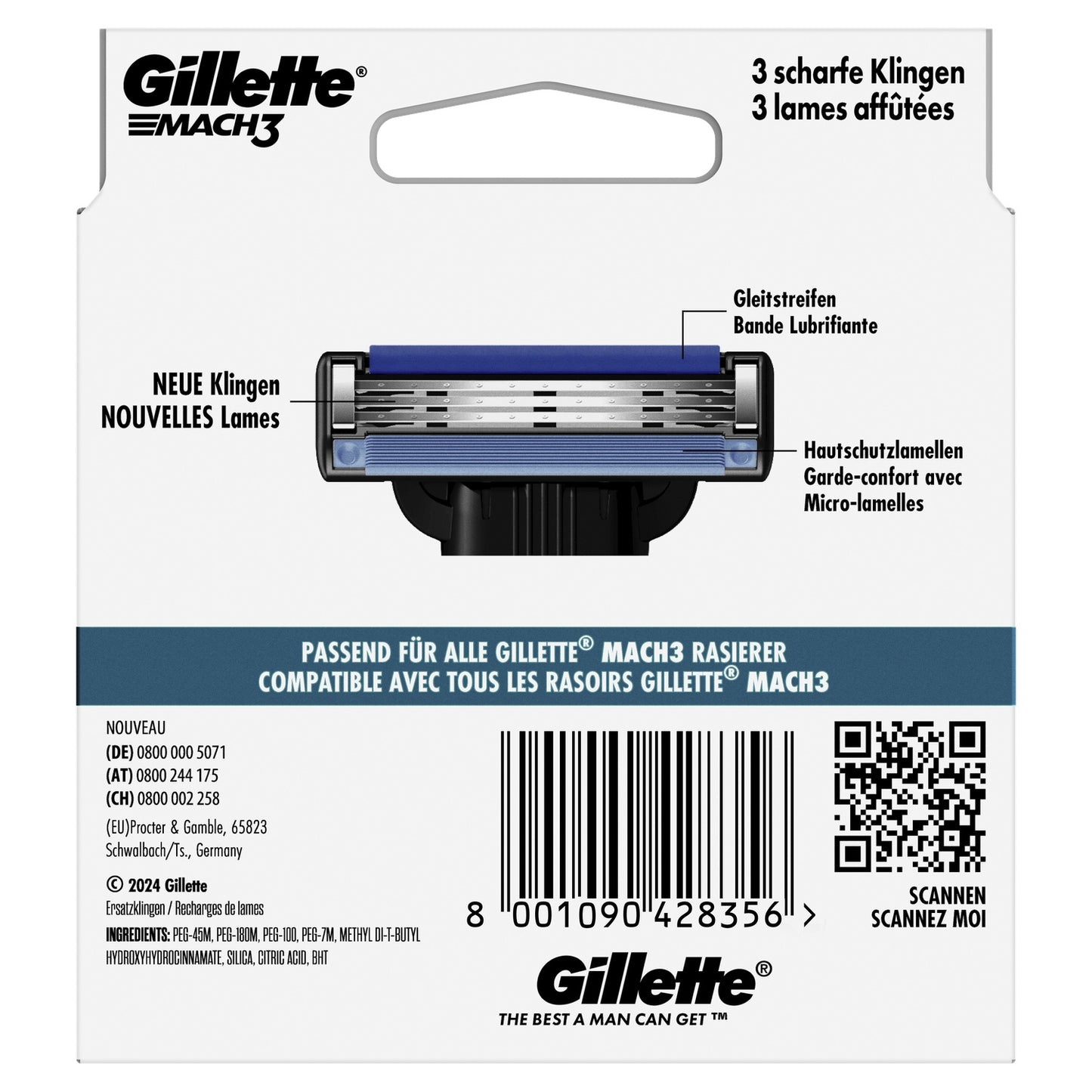 Gillette Mach 3 Rasierklingen für Herren