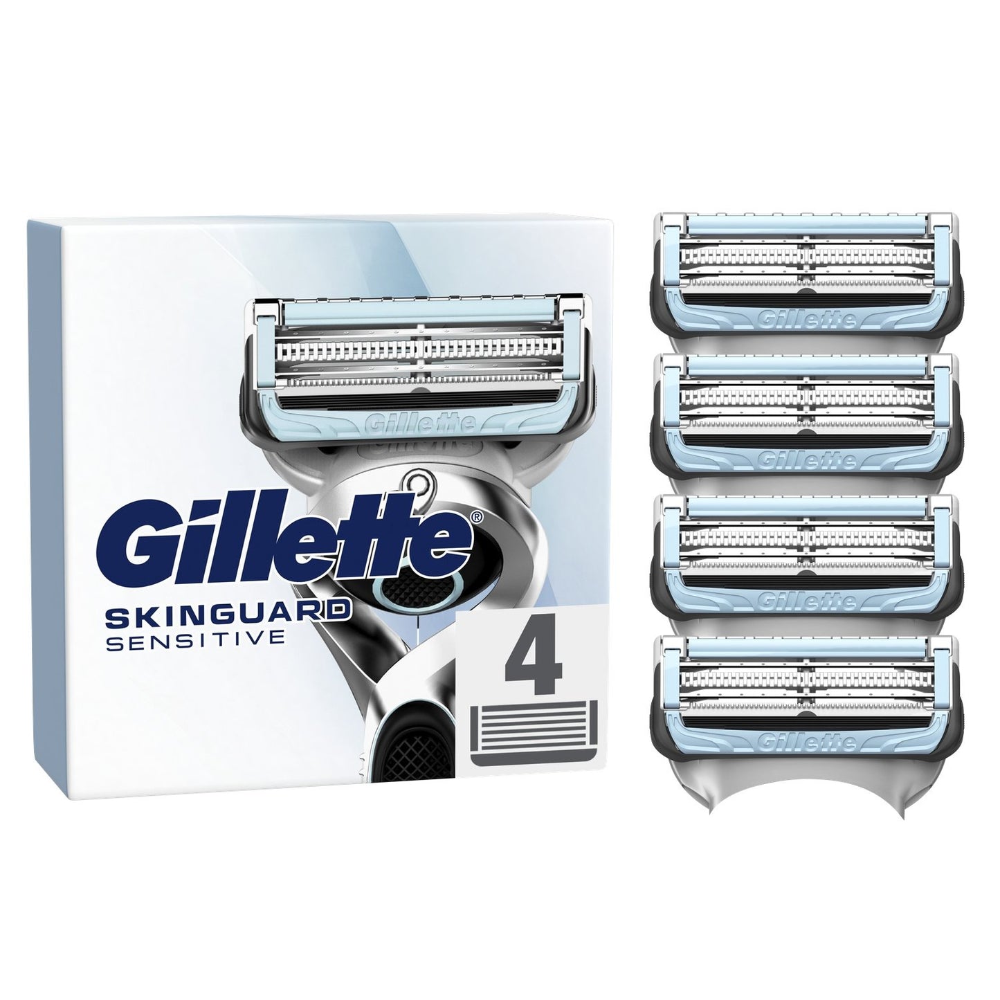 Lames de Rasoir pour Homme Skinguard Sensitive Aloe Vera GILLETTE le paquet de 4 lames