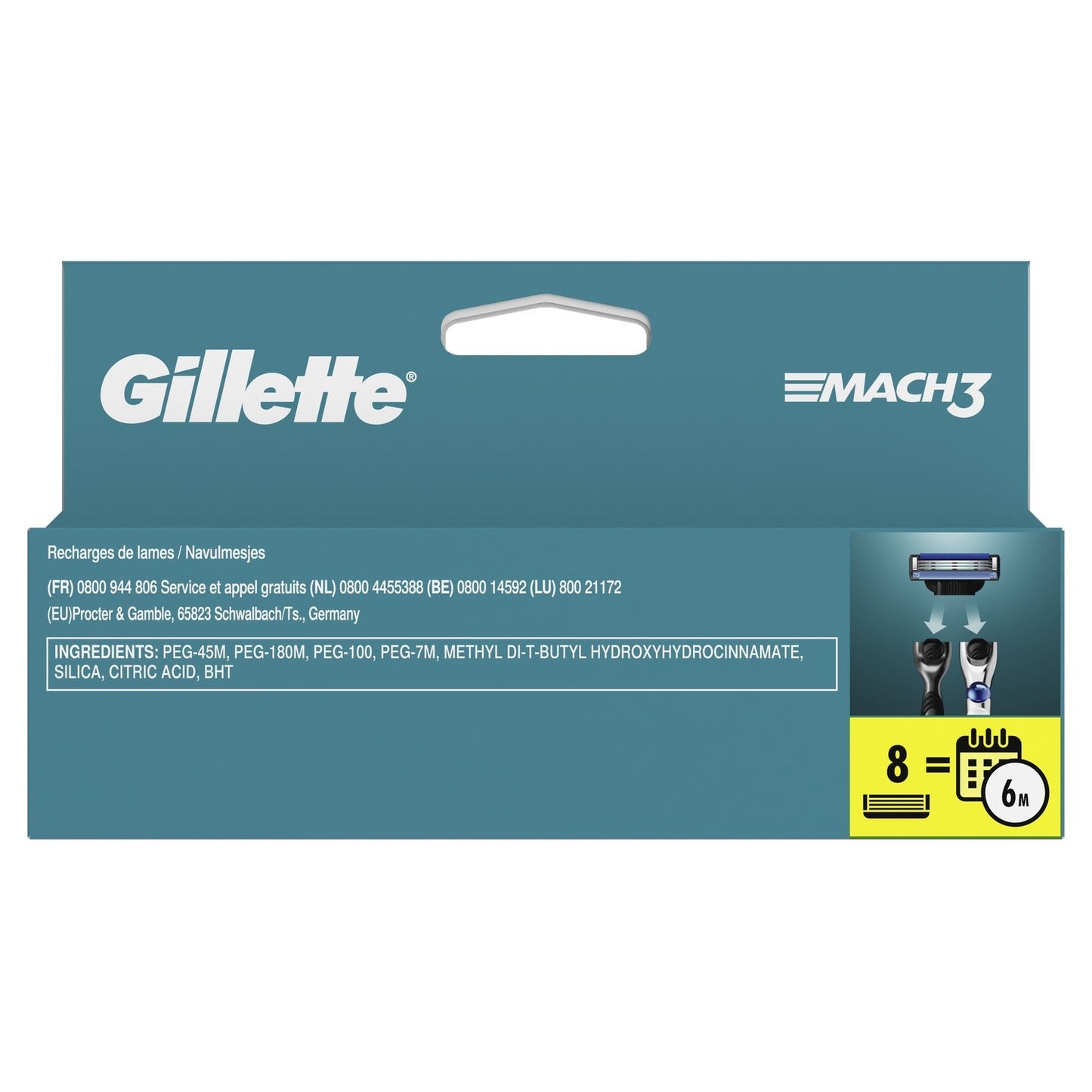 Gillette Mach 3 Rasierklingen für Herren