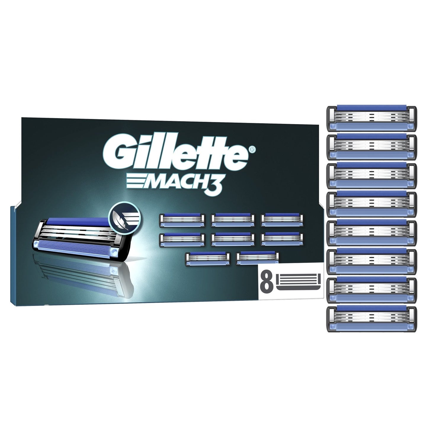 Lames de Rasoir pour Homme Mach 3 GILLETTE le paquet de 8 lames