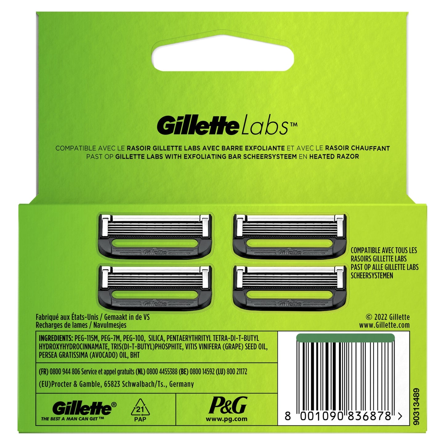 Gillette Labs Razor Blades with Exfoliating Bar