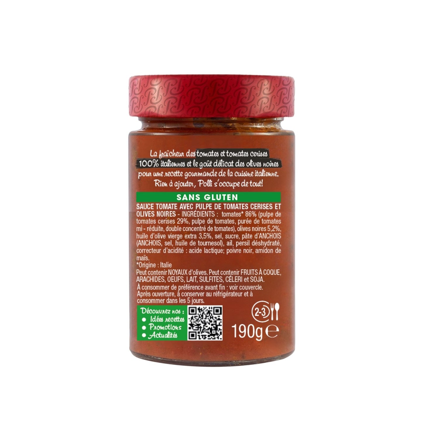 Sauce Tomates et Olives POLLI
