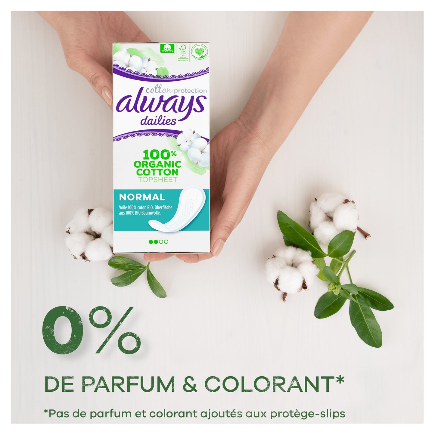 Dailies Panty Liners 0% Color & Fragrance ALWAYS