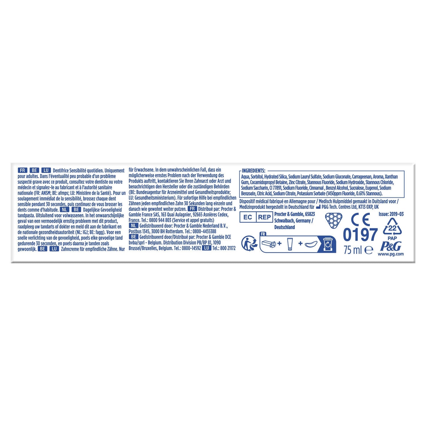 Dentifrice Sensibilité & Gencives Calm Original ORAL-B