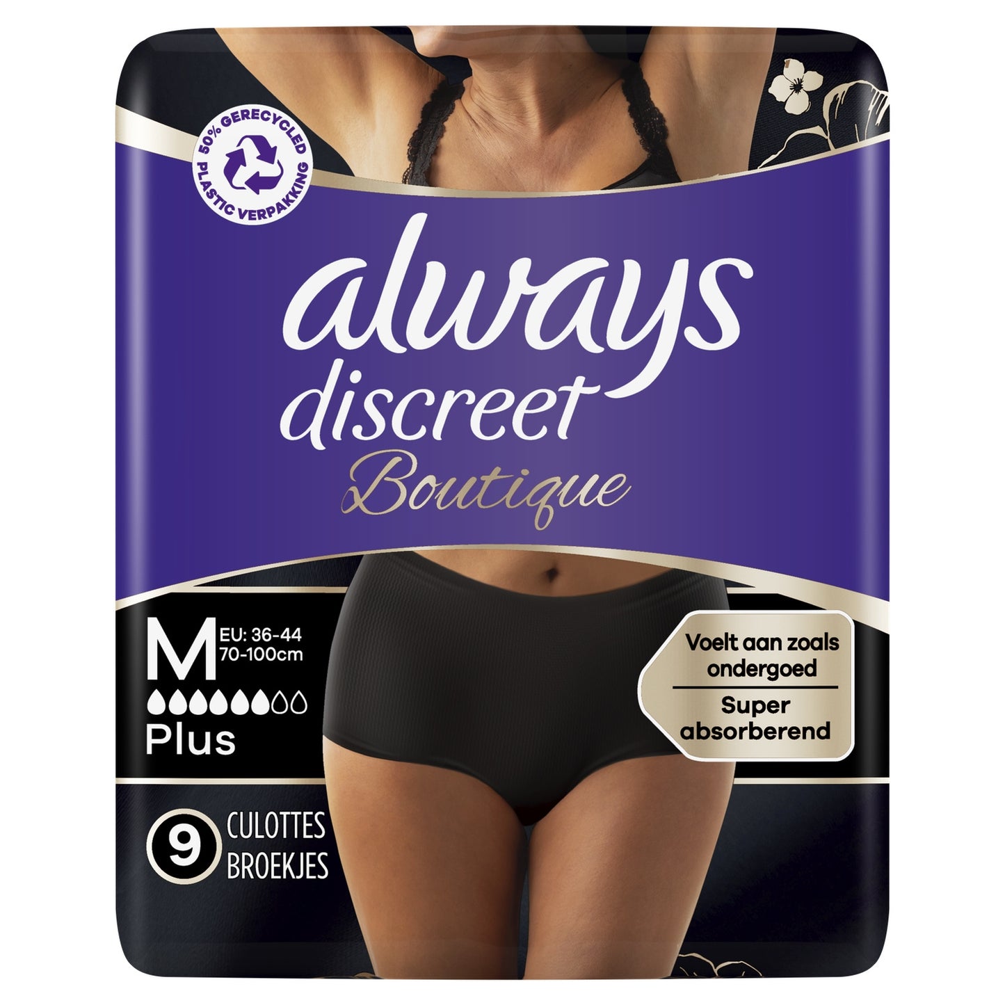 Urinary Leakage Panties Size M Black ALWAYS DISCREET