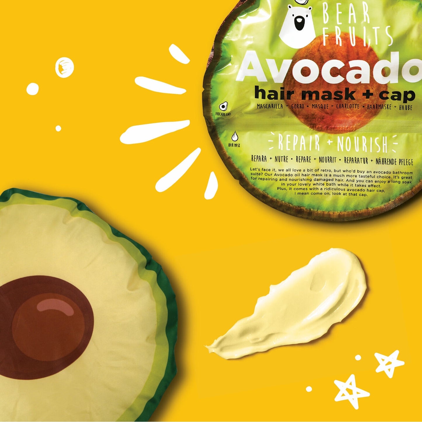Masque Cheveux Nourish Réparateur Avocat + Charlotte BEAR FRUITS