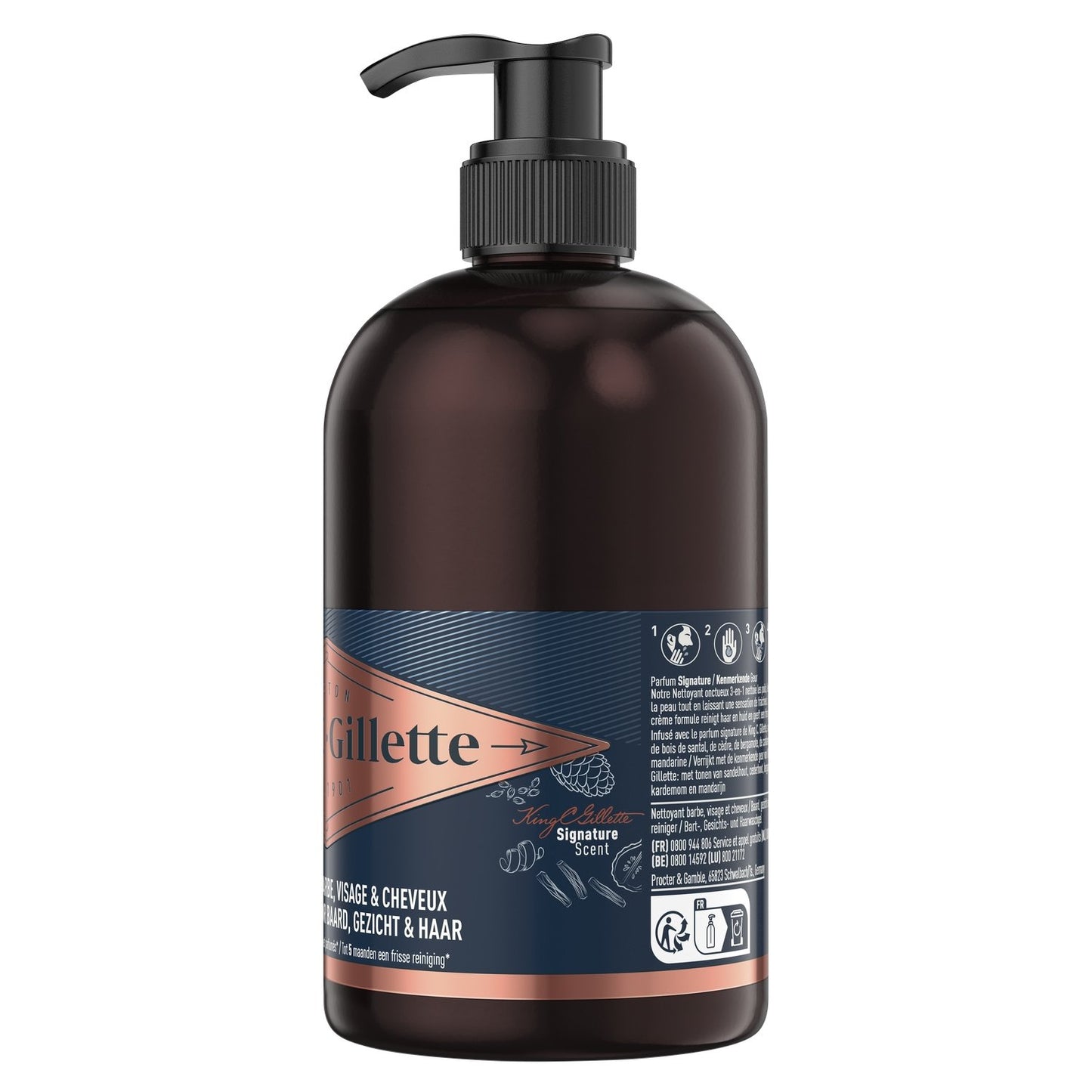 King C Gillette 3-in-1 Bart-Gesichts-Haarreiniger
