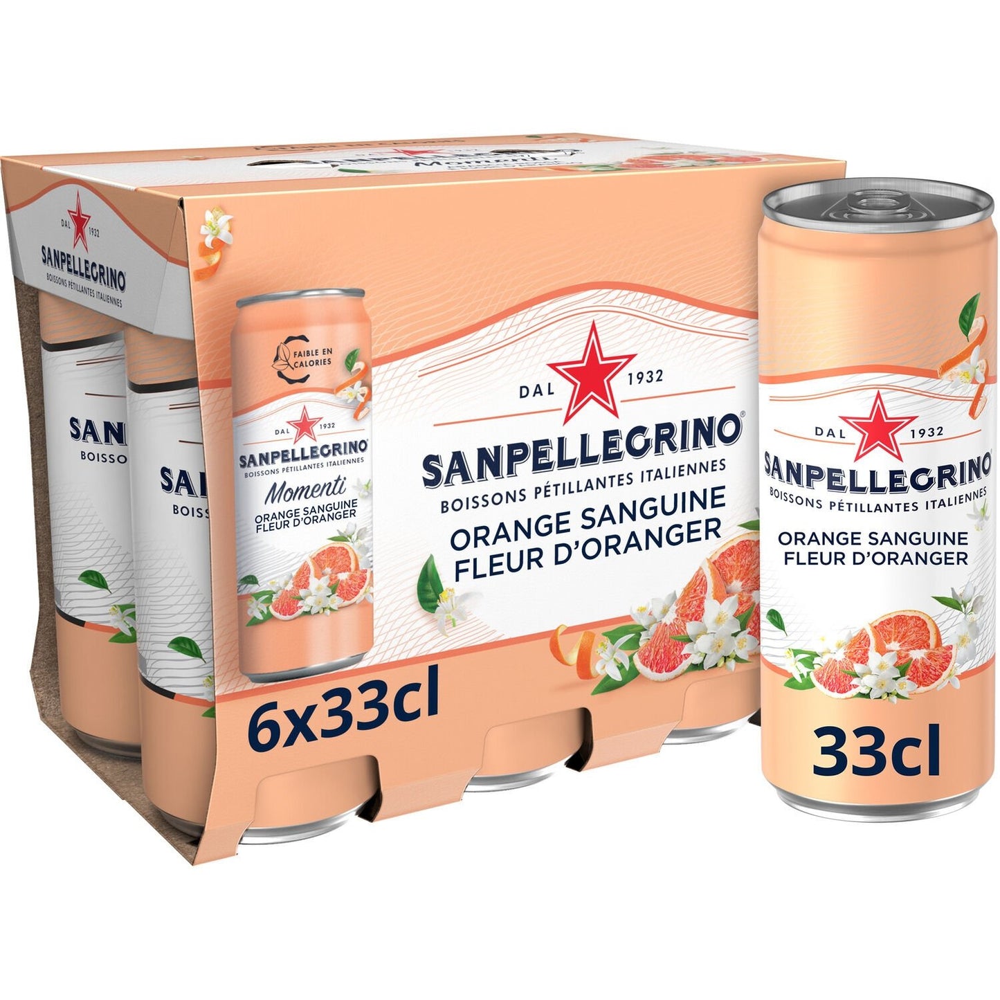 Eau Gazeuse Aromatisée Orange Sanguine Fleur d'Oranger SAN PELLEGRINO MOMENTI