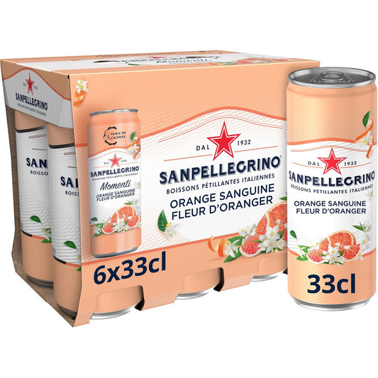 Eau Gazeuse Aromatisée Orange Sanguine Fleur d'Oranger SAN PELLEGRINO MOMENTI