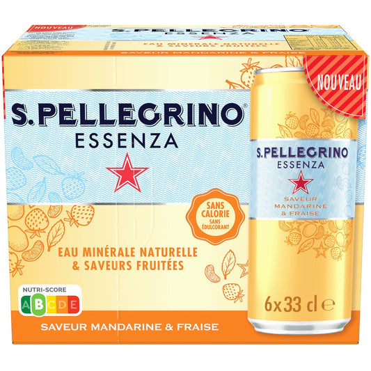 Eau Gazeuse Aromatisée Mandarine Fraise SAN PELLEGRINO ESSENZA