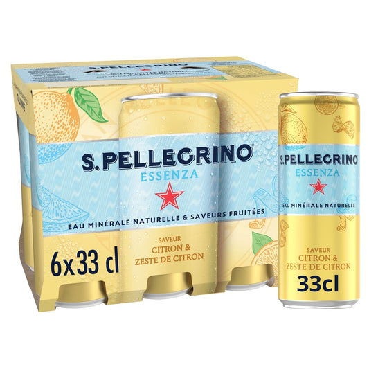 Eau Gazeuse Aromatisée Citron Zeste de Citron SAN PELLEGRINO ESSENZA