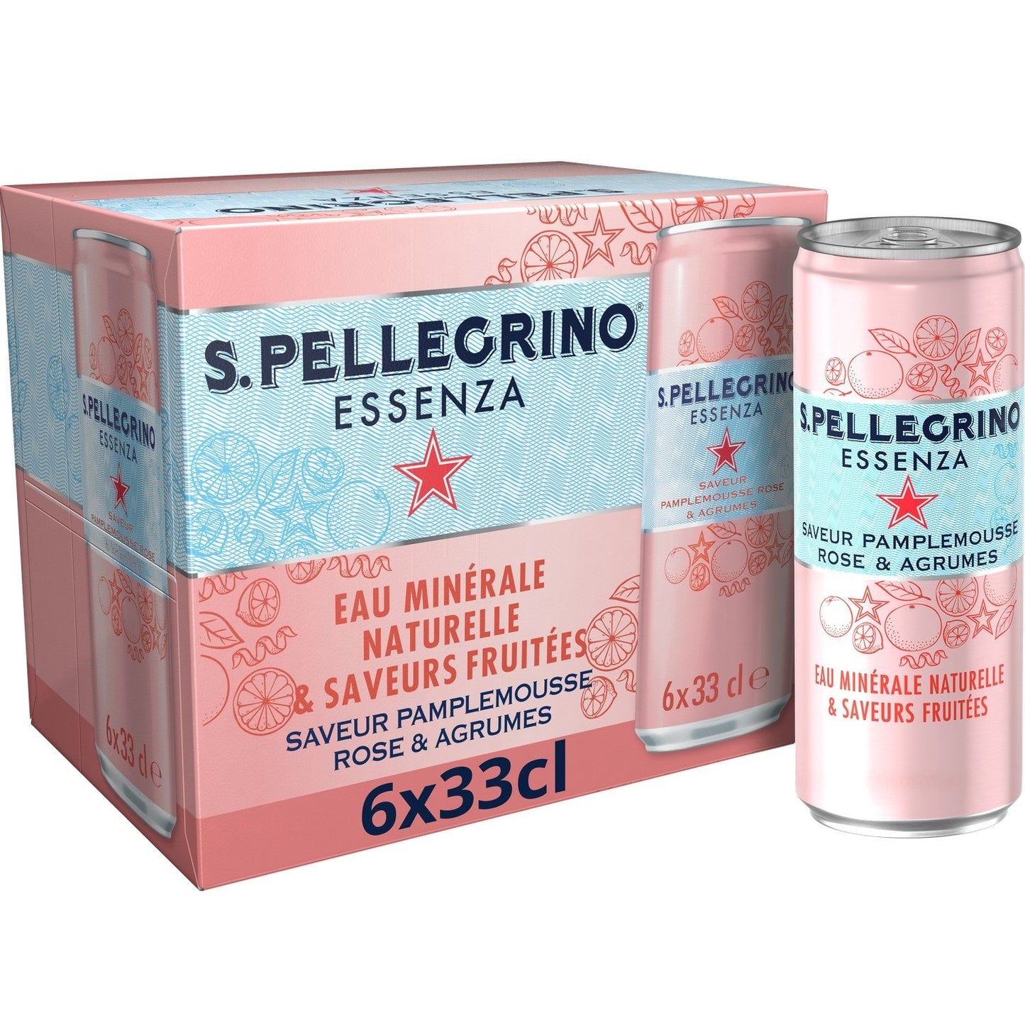 SAN PELLEGRINO ESSENZA Pink Grapefruit Citrus Flavored Sparkling Water