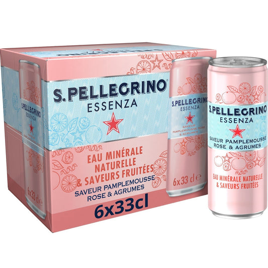 Eau Gazeuse Aromatisée Pamplemousse Rose Agrumes SAN PELLEGRINO ESSENZA