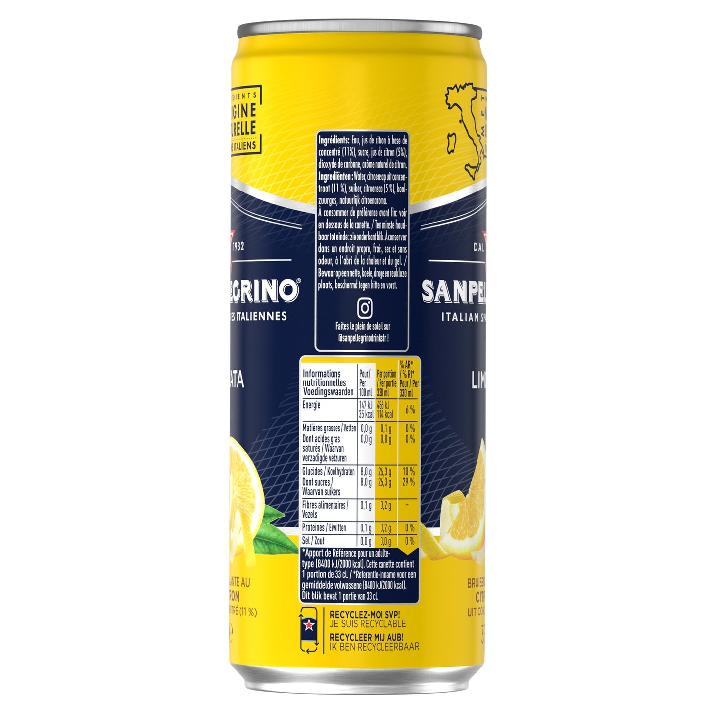 Eau Gazeuse Aromatisée Citron SAN PELLEGRINO