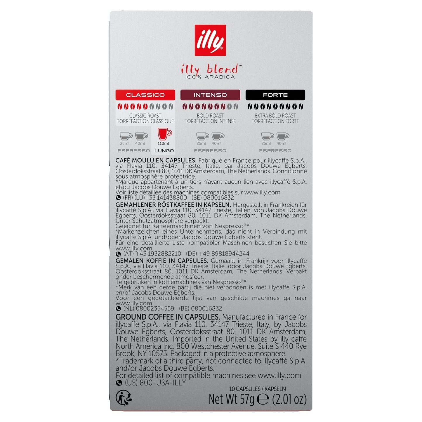 Coffee Capsules Espresso Lungo Classico Compatible Nespresso ILLY