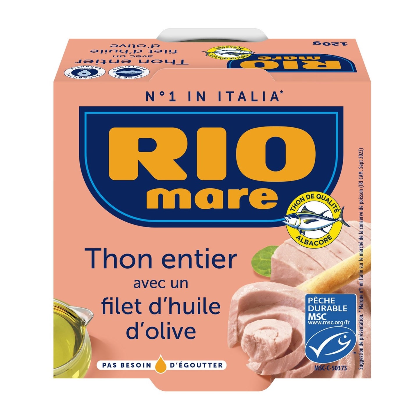 Thon Entier Huile d'Olive RIO MARE la boite de 120g