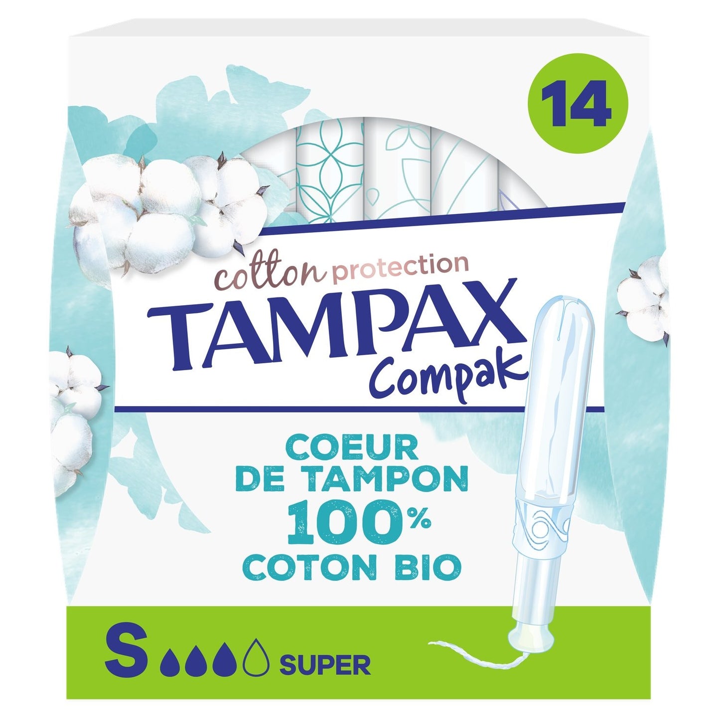 Tampons Compak Coton Protection Super avec Applicateur TAMPAX