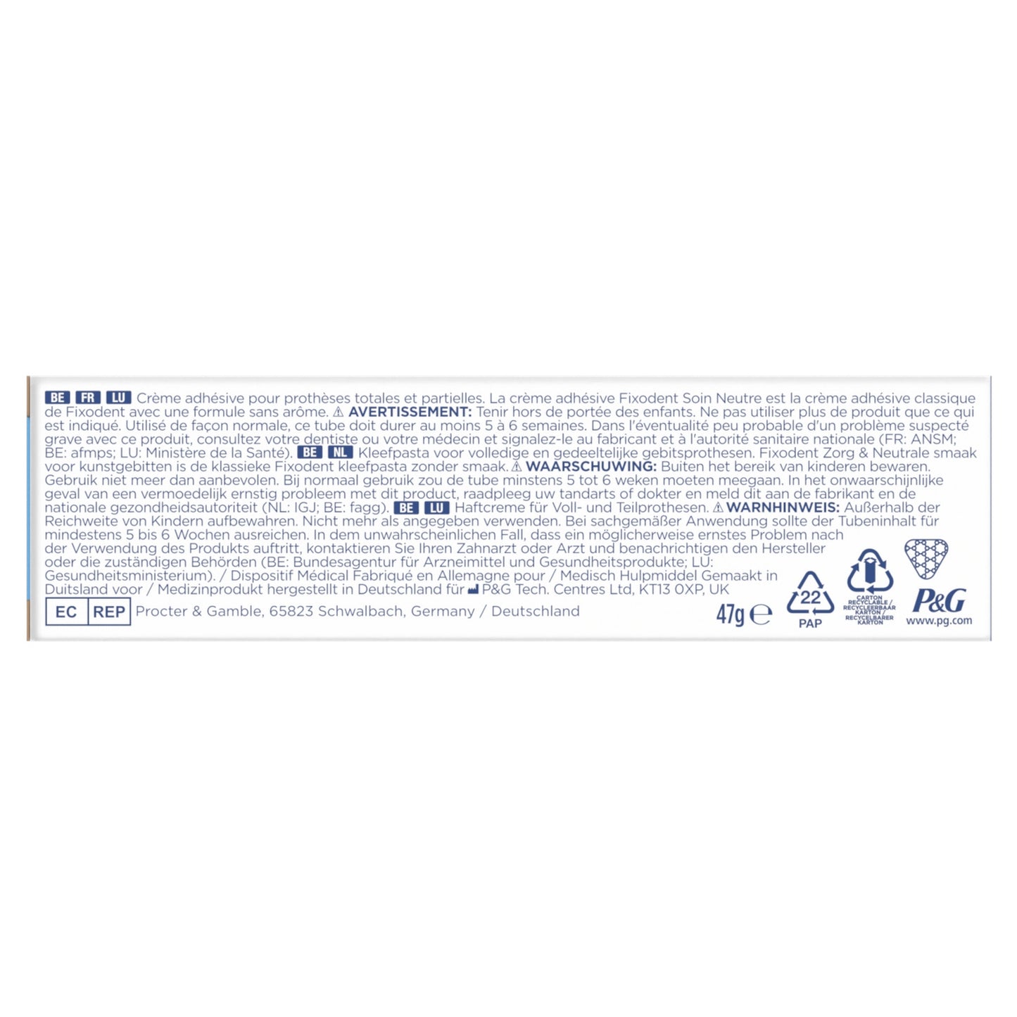 Neutral FIXODENT Extra Strong Fixation Oral Adhesive Cream