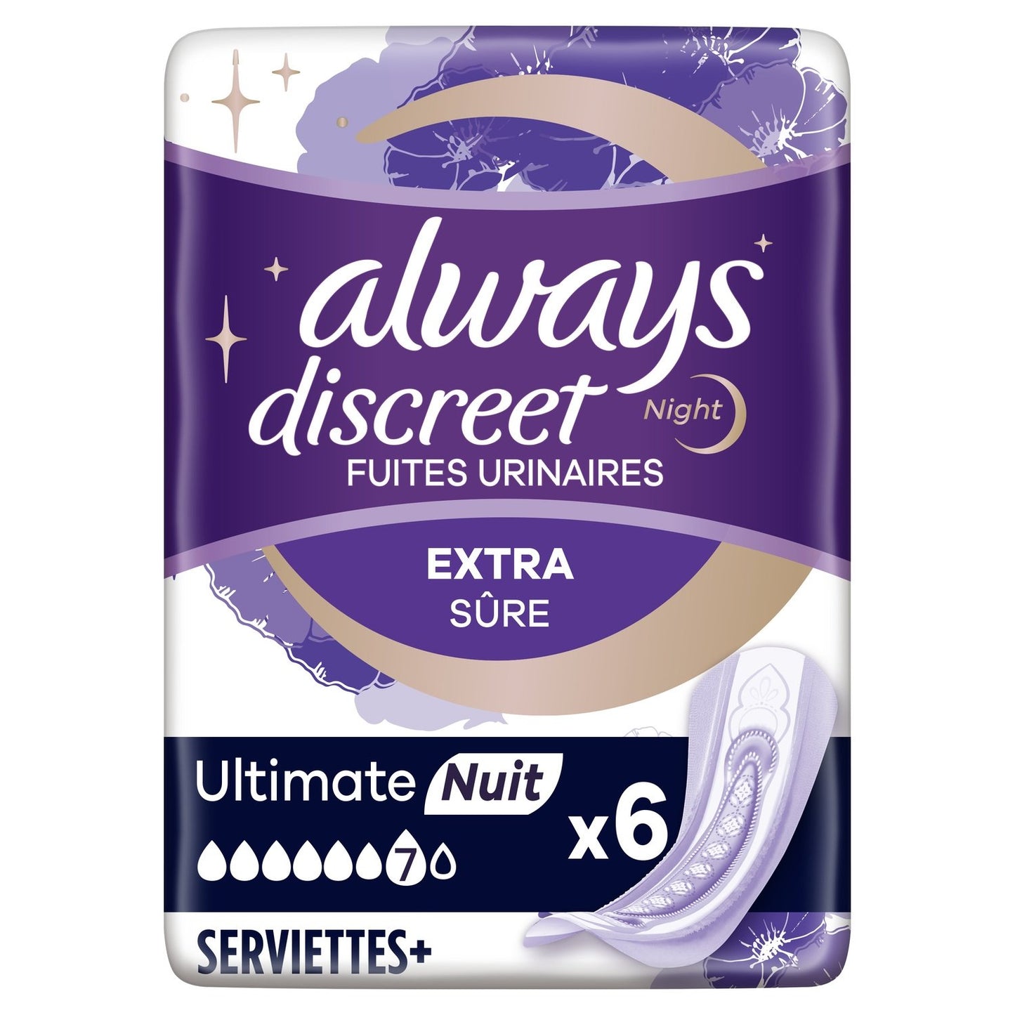 Ultimate Nighttime Sanitary Towel Extra Sure Discreet ALWAYS DISCREET