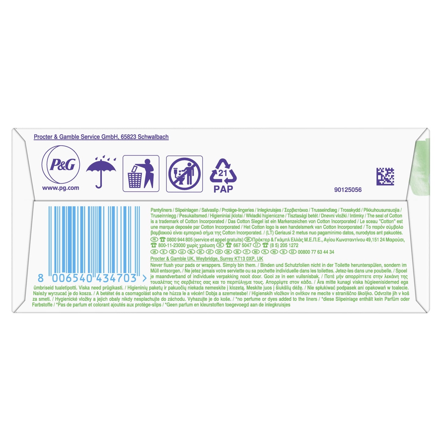ALWAYS 100% Cotton Regular Panty Liners