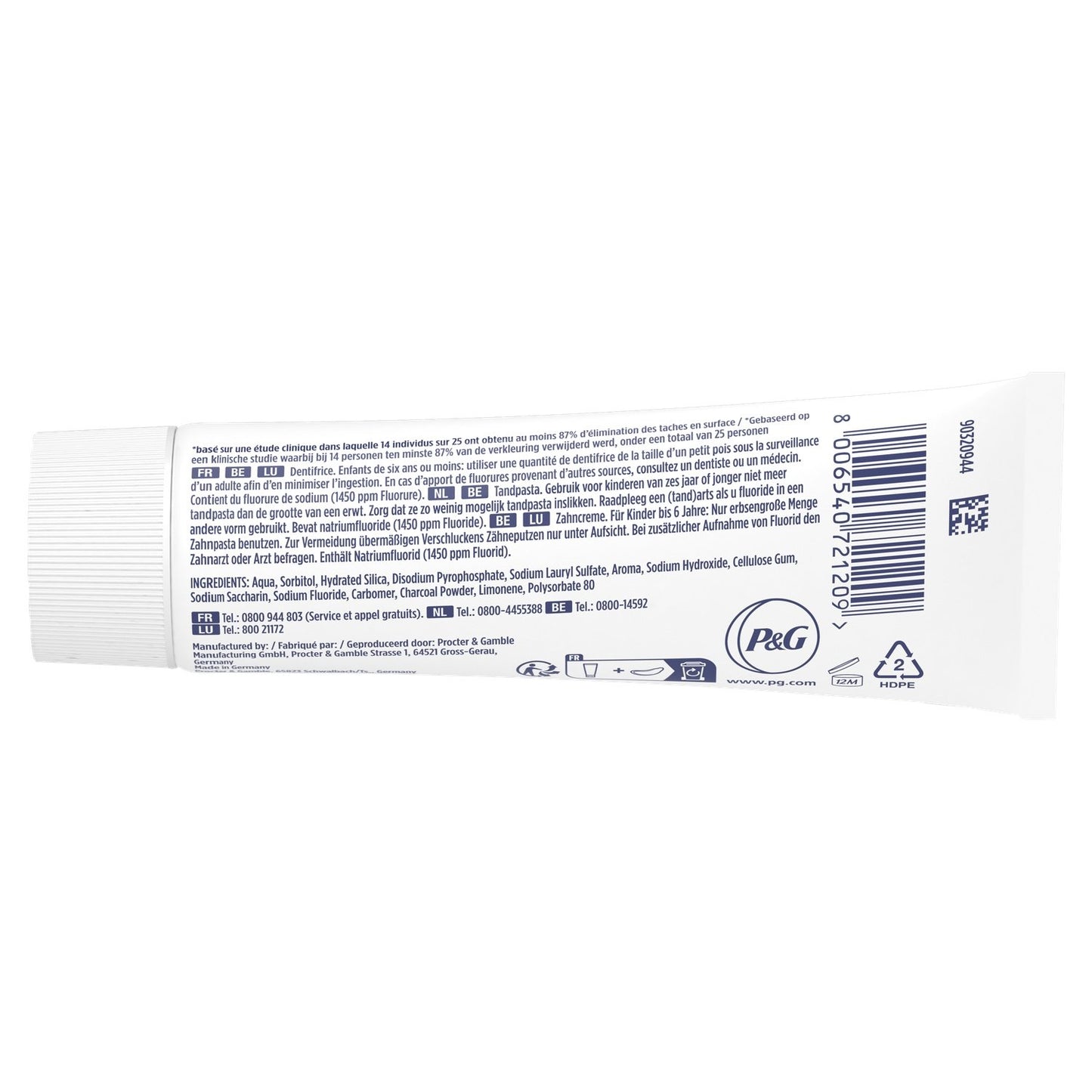 Dentifrice 3d White Charbon Fraîcheur Menthe Poivrée ORAL-B