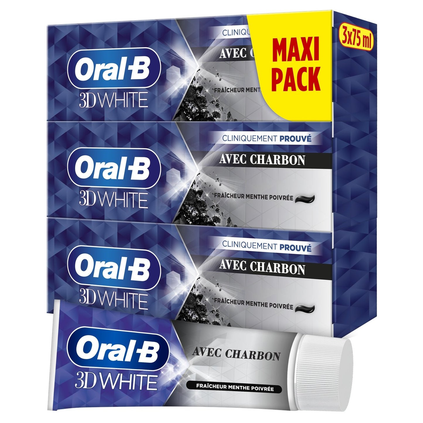 Dentifrice 3d White Charbon Fraîcheur Menthe Poivrée ORAL-B
