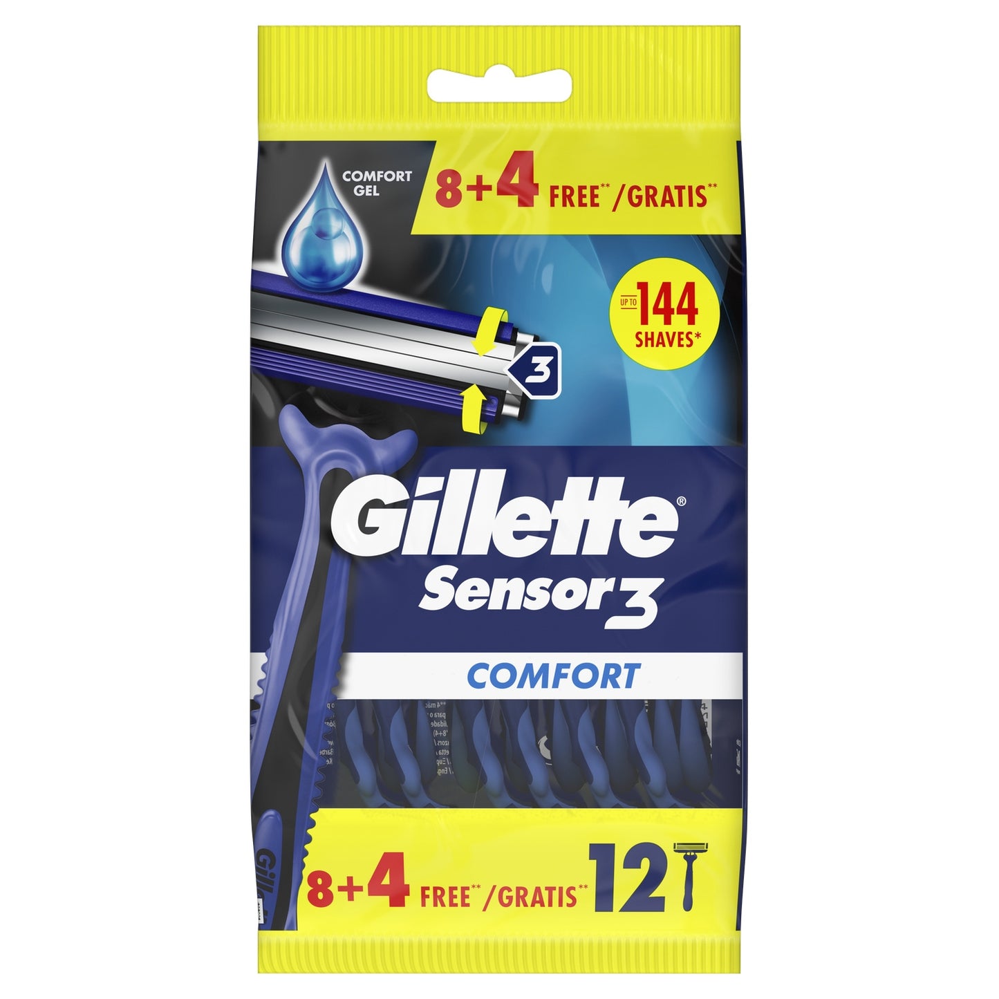 Rasoir Jetables Sensor 3 Comfort pour Homme GILLETTE
