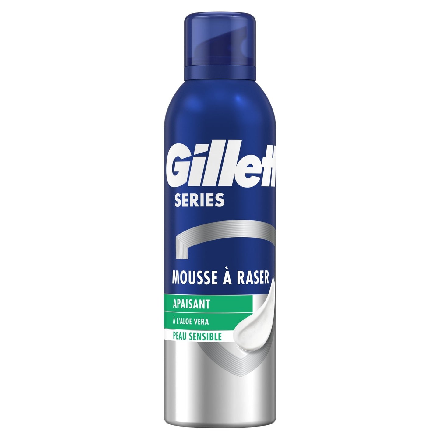 Mousse à Raser Peau Sensible pour Homme Apaisant Aloe Vera Series GILLETTE le flacon de 250mL