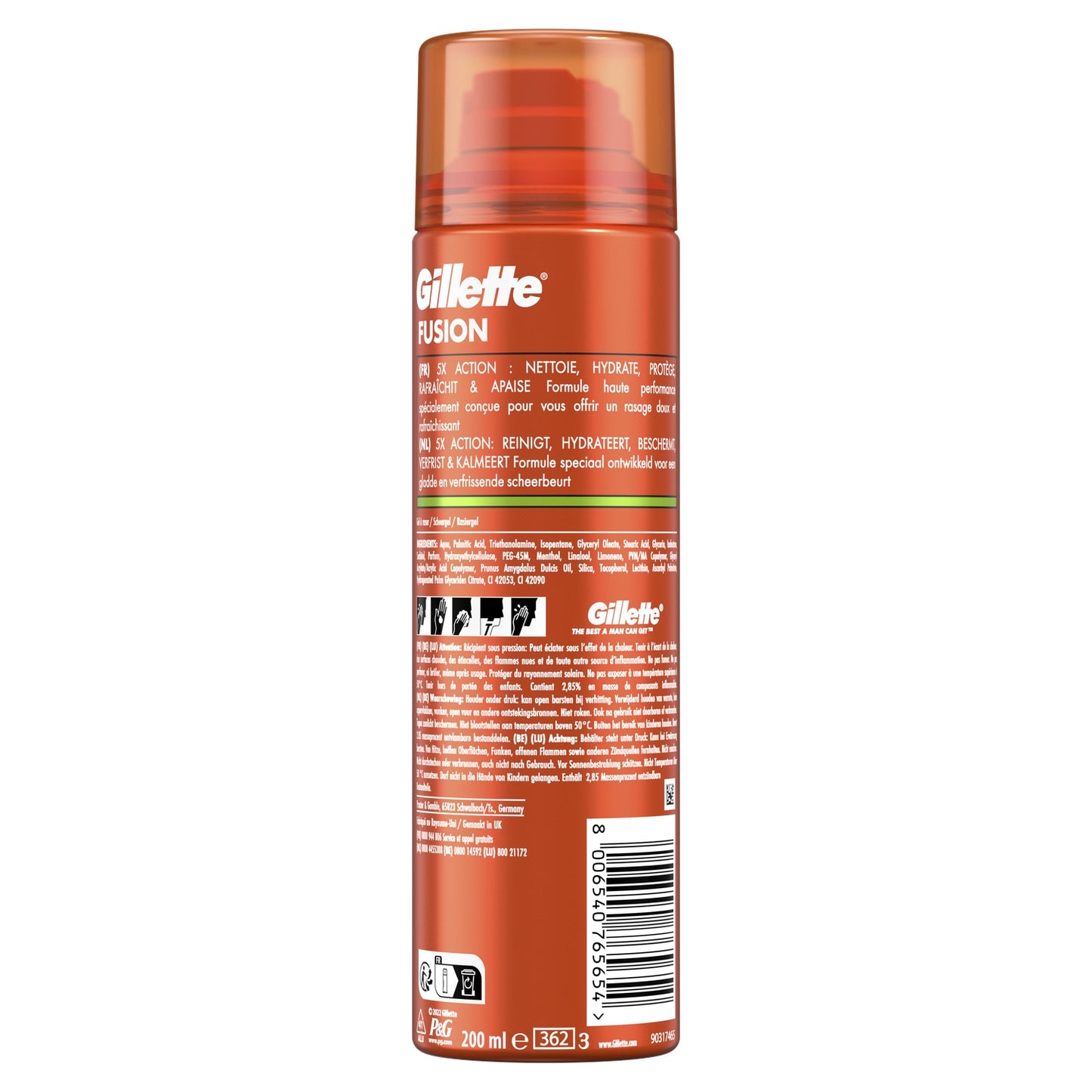 Gel à Raser pour Peaux Sensibles à L’huile D’amande Douce Fusion GILLETTE