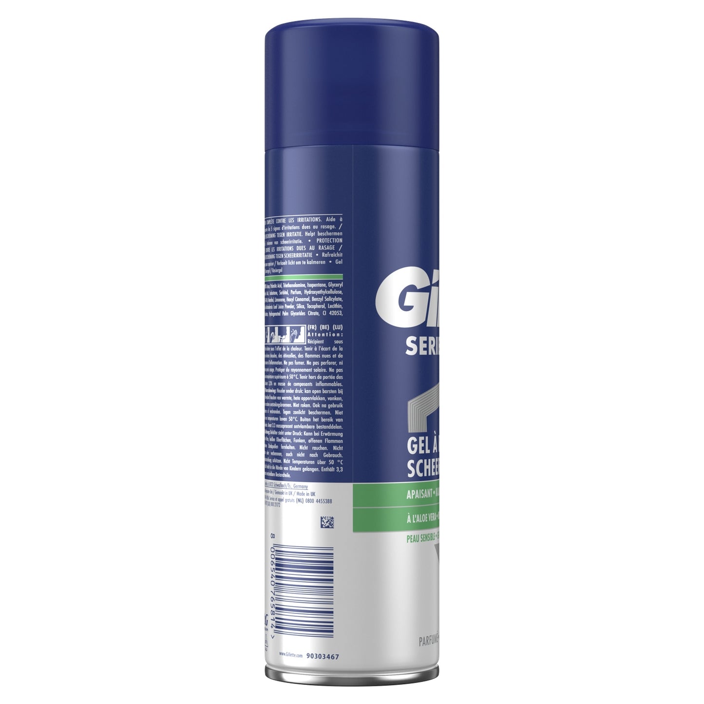 Gel à Raser Peau Sensible pour Homme Apaisant Aloe Vera Series GILLETTE