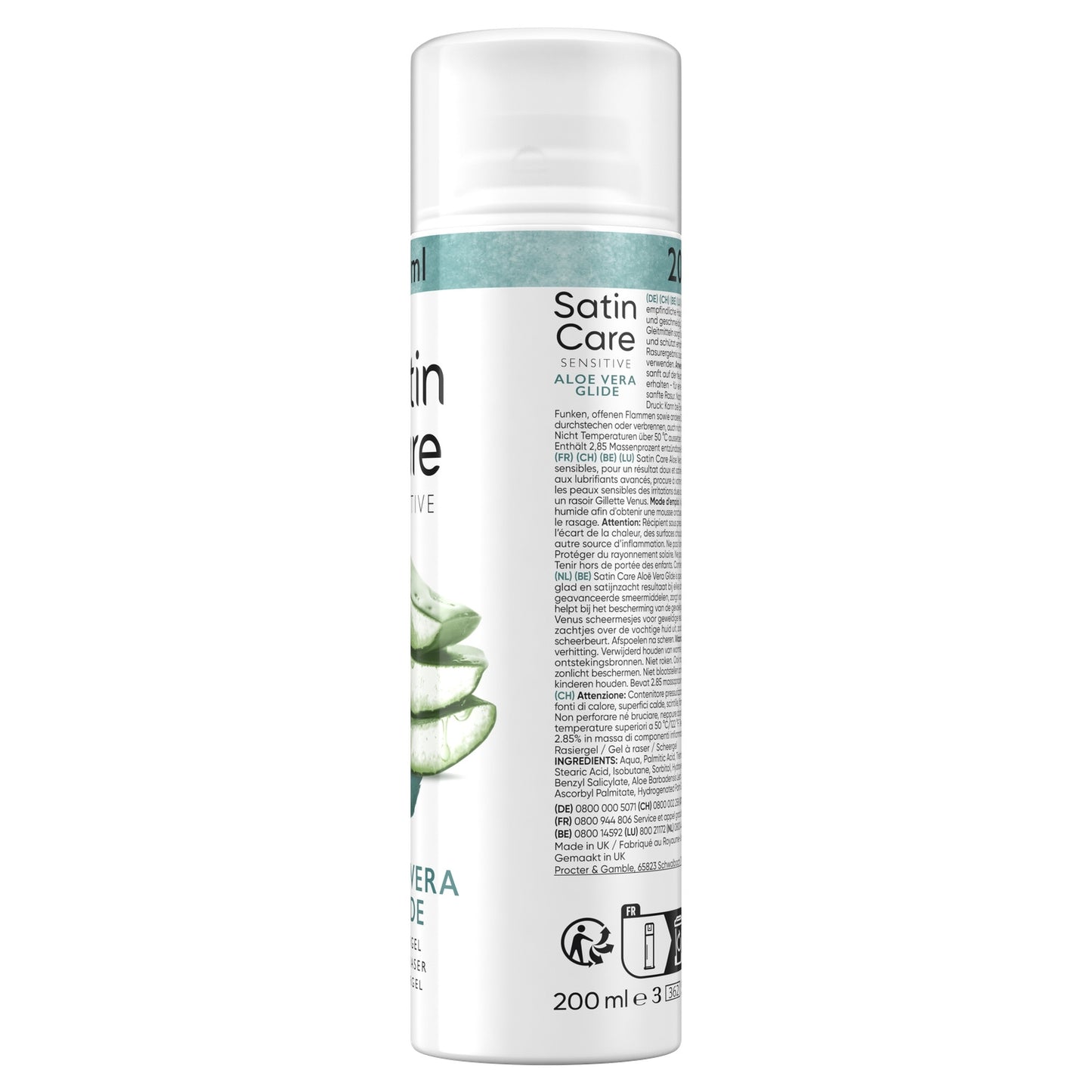 GILLETTE Aloe Vera Glide Sensitive Satin Care Women's Shaving Gel for Sensitive Skin