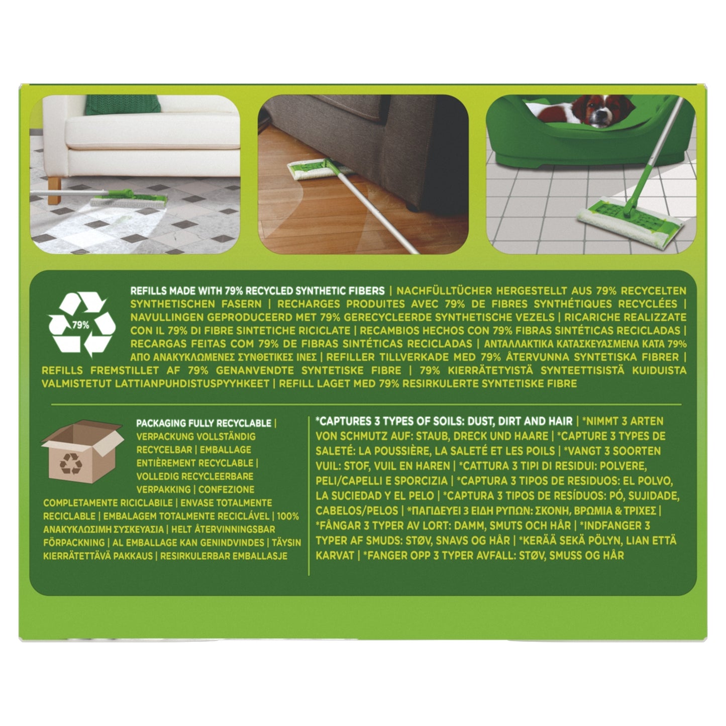 Dry Wipe Refills for SWIFFER Dust Catcher Mop