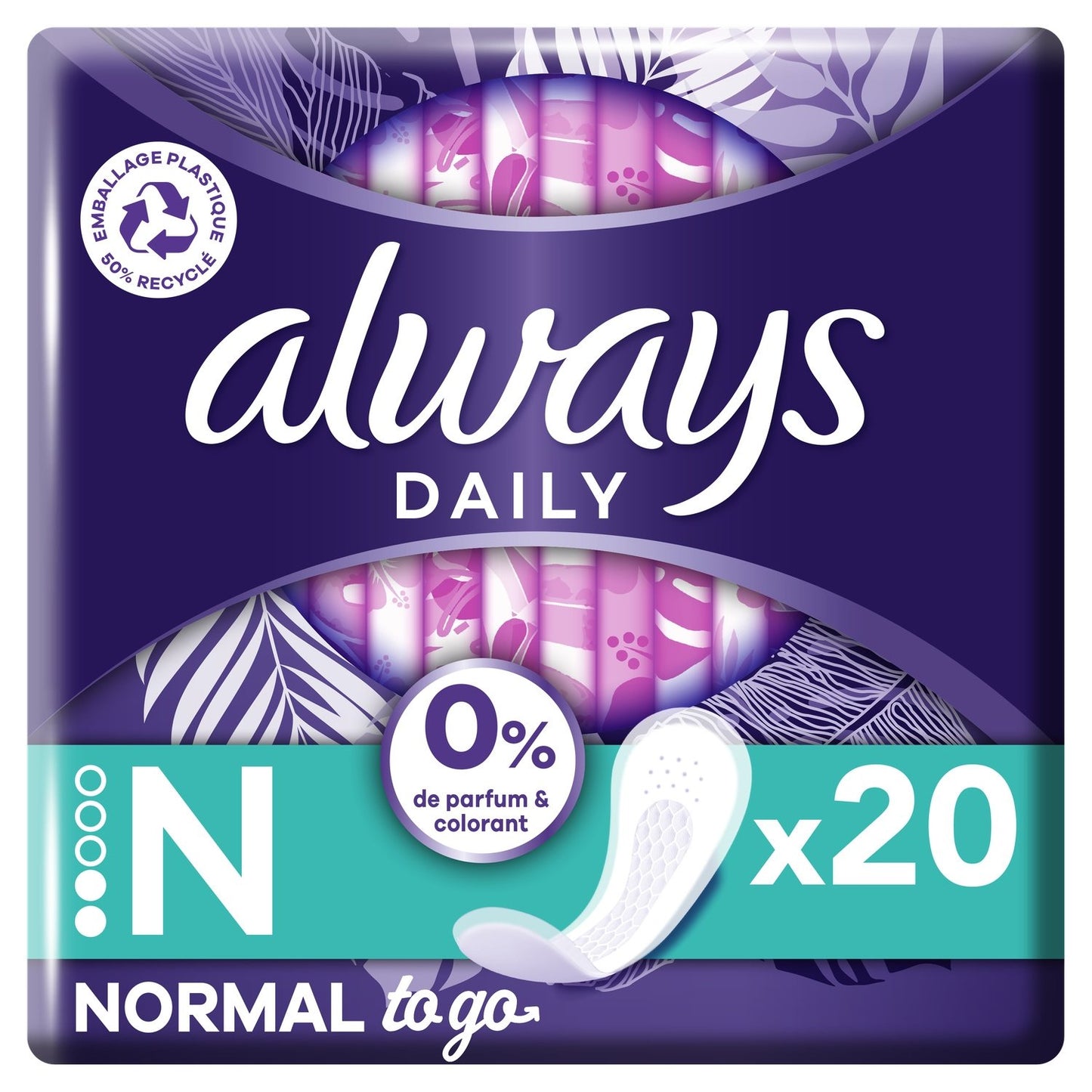 Serviettes Hygiéniques Normal Pochettes Individuelles ALWAYS le paquet de 20