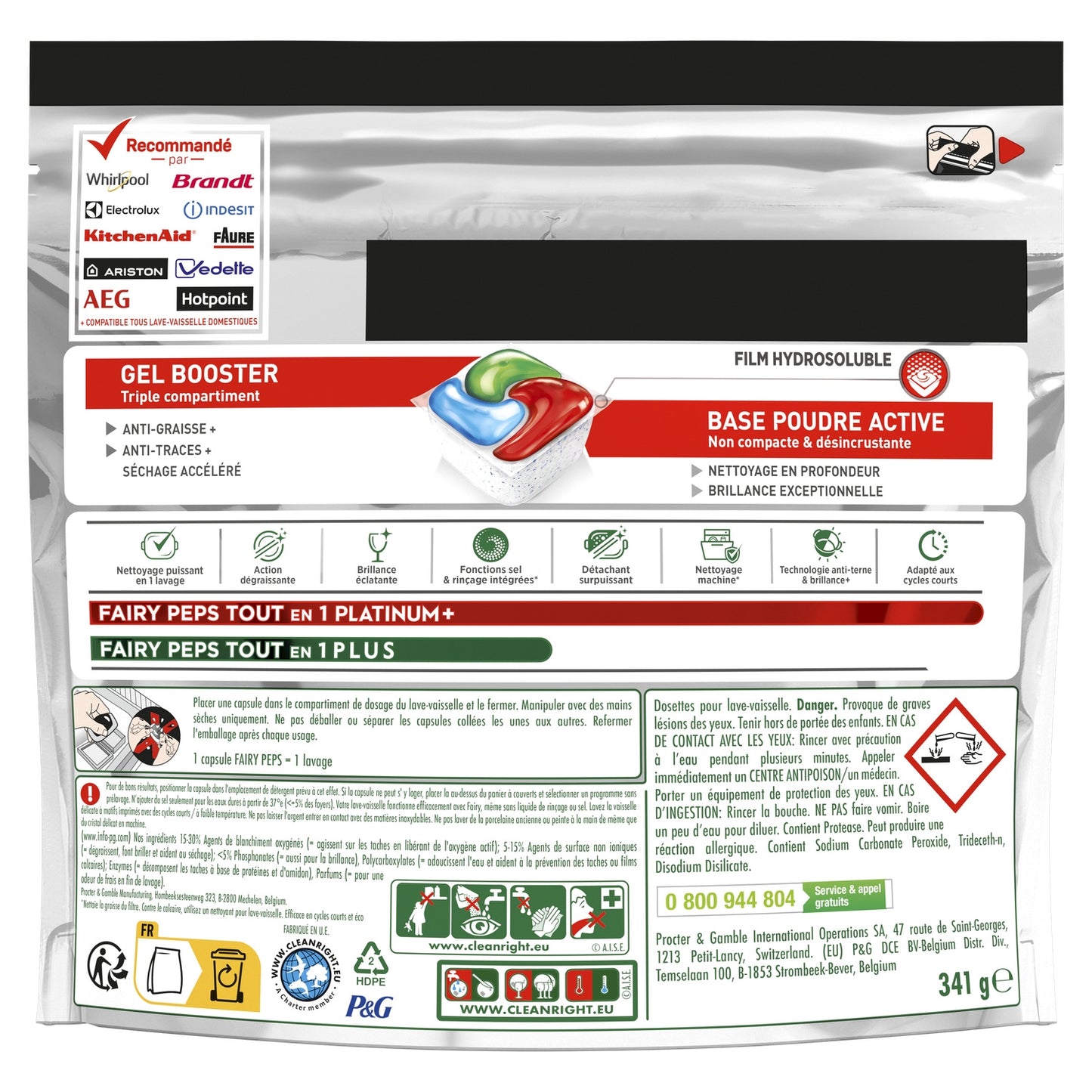 Tablette Lave-Vaisselle Platinum+ Tout en 1 Brise Fraîche FAIRY